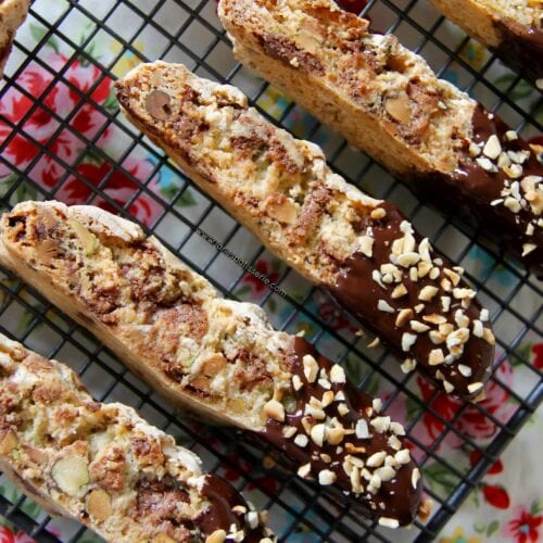 Pistachio Hazelnut and Chocolate Biscotti 6
