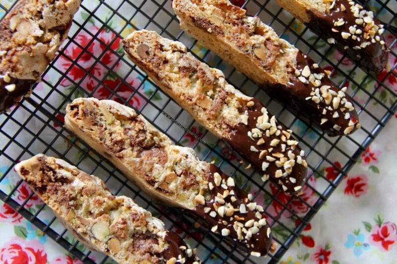 Pistachio Hazelnut and Chocolate Biscotti 6