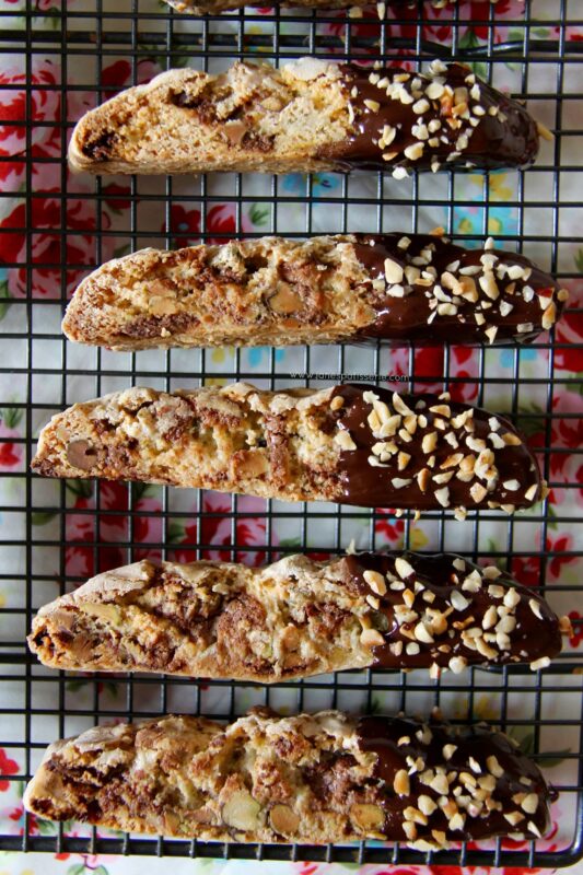 Pistachio Hazelnut and Chocolate Biscotti 5