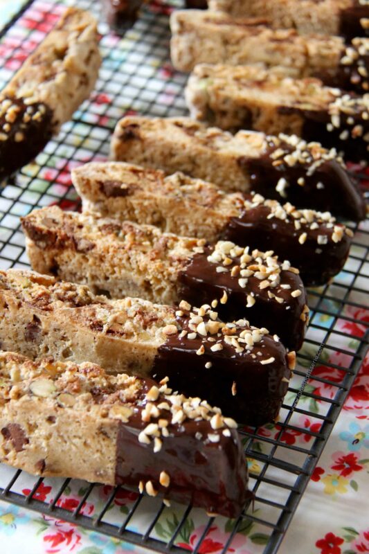 Pistachio Hazelnut and Chocolate Biscotti 4