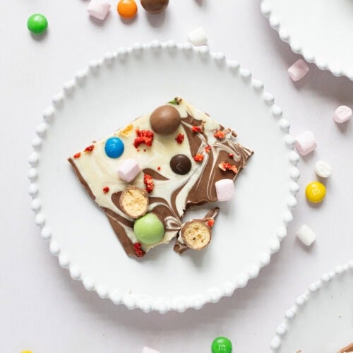 A single piece of chocolate bark