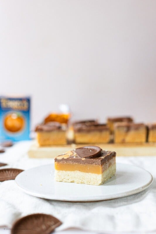 One Chocolate Orange Millionaires on a plate