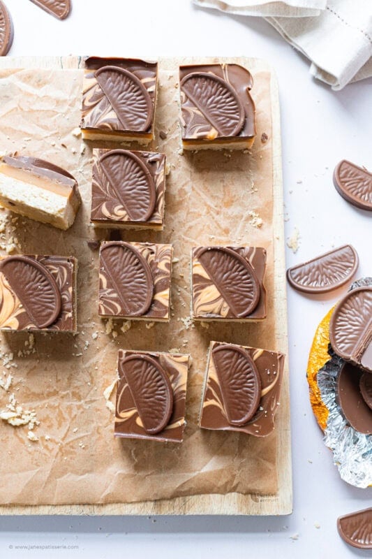 Some missing on a tray of Chocolate Orange Millionaires