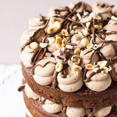 A close up of a Nutella Cake