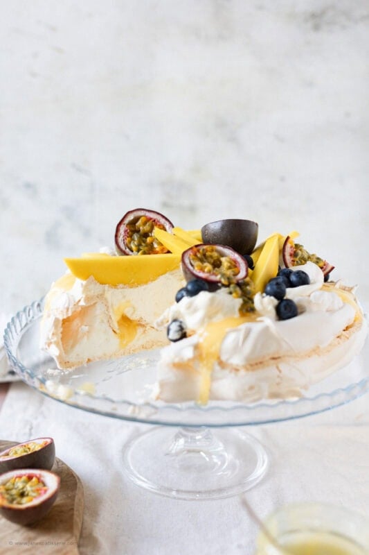 A slice missing from the Spring Pavlova