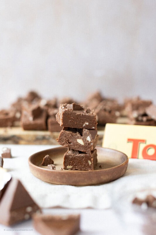 A plate of stacked Toblerone Fudge