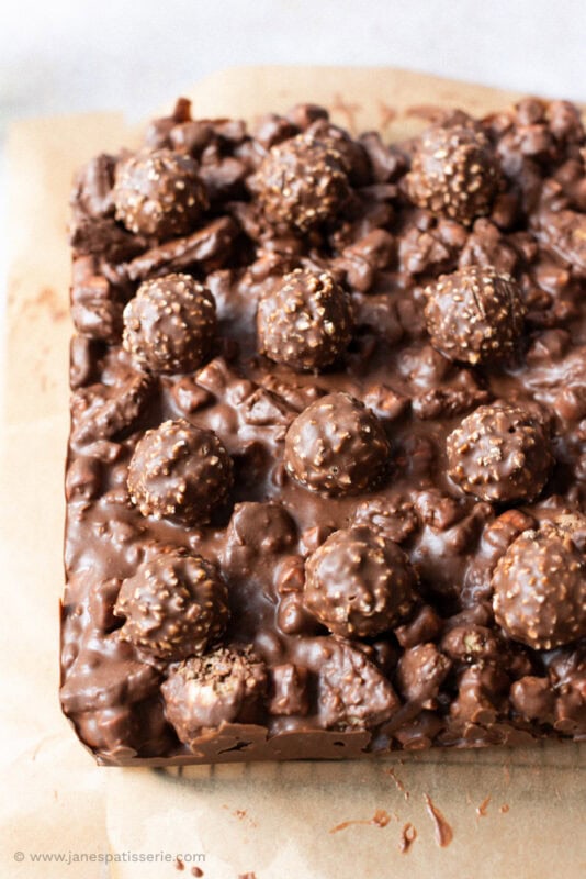 Uncut no-bake of Nutella Rocky Road