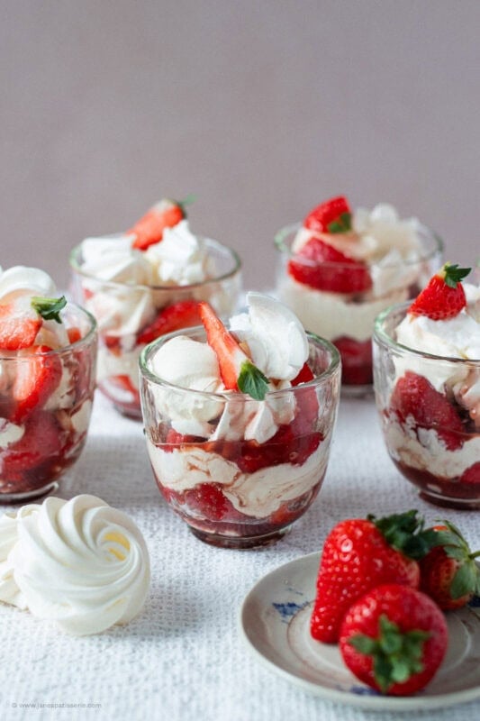A selection of Eton Mess' with homemade meringues