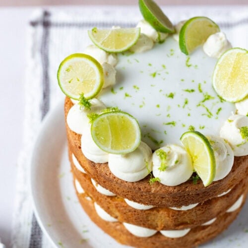 The top of a finished Gin and Tonic Cake