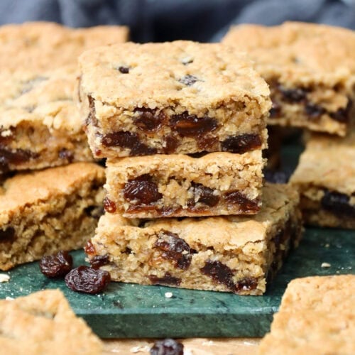 A stack of three Oatmeal Raisin Bars